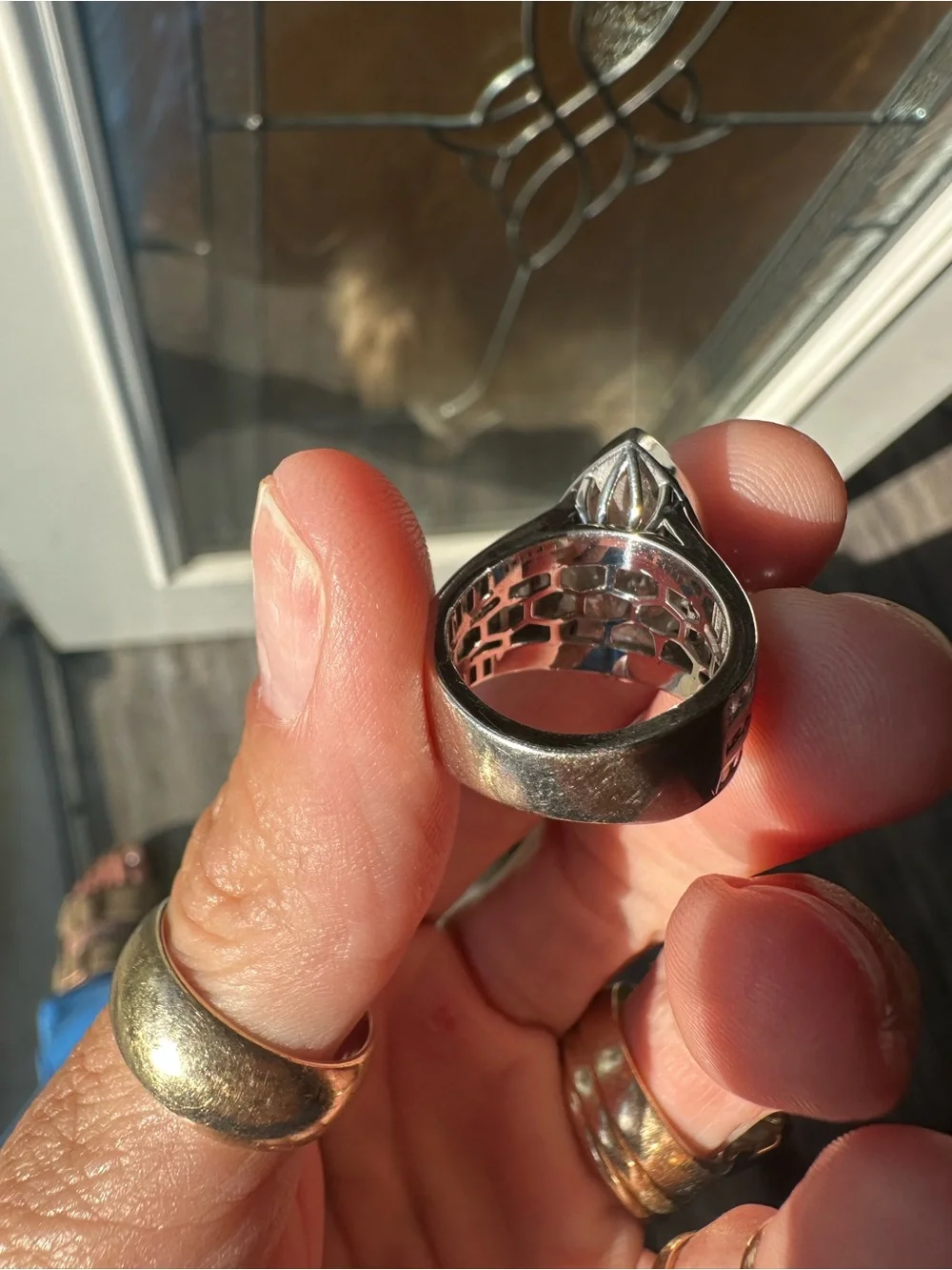 10k white gold Lab grown diamond ring all stones are lab this ring is beautiful!